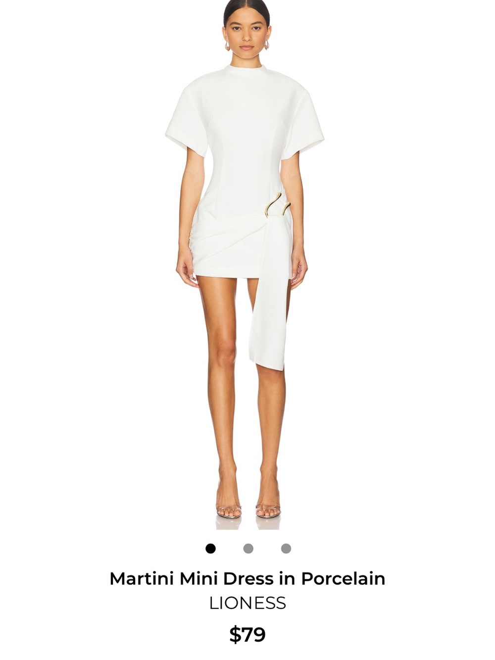 LIONESS Porcelain Martini Mini Dress with Side Drape